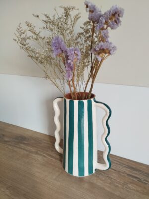 Carafe rayée en vert