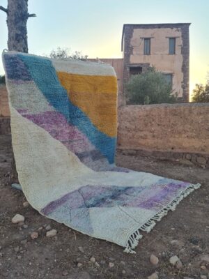 Tapis berbère béni Ouarain pastel
