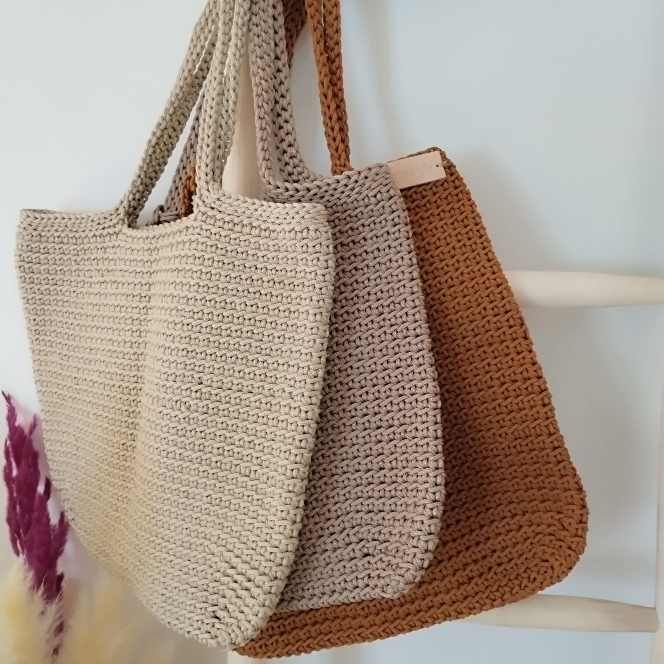 Sacs fourre-tout en corde tressée faits main – Image 2