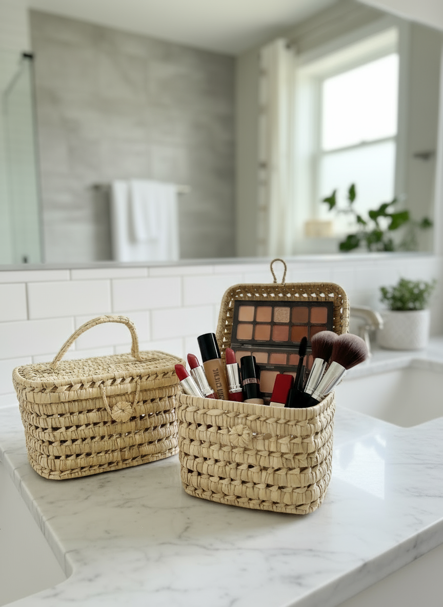 Vanity Tressé Artisanal Marocain – L'Élégance Naturelle du Fait-Main – Image 2