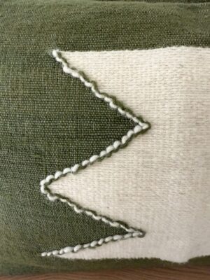 Housse de coussin en laine vert