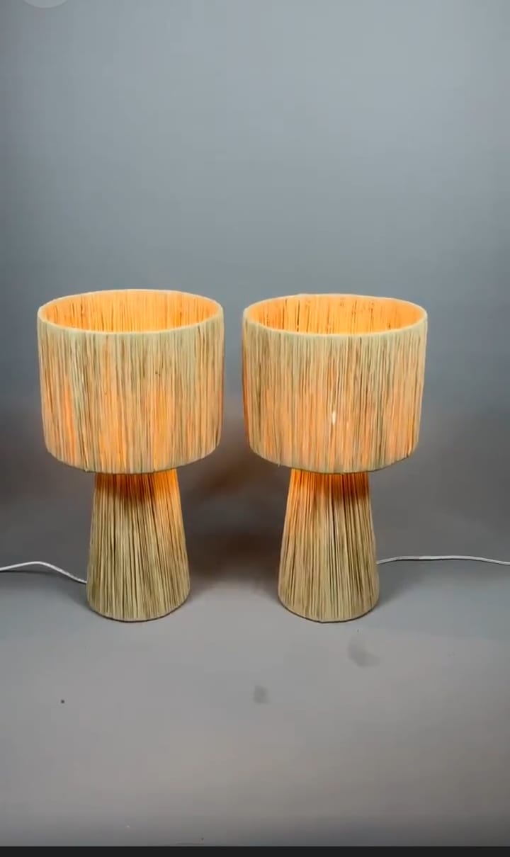 Lampe abat-jour en raphia