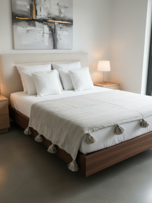 Plaid Sahara en Pure Laine - L'Évasion Artisanale du Maroc