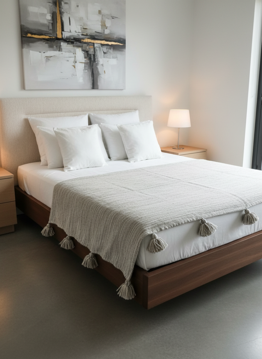 Plaid Sahara en Pure Laine - L'Évasion Artisanale du Maroc