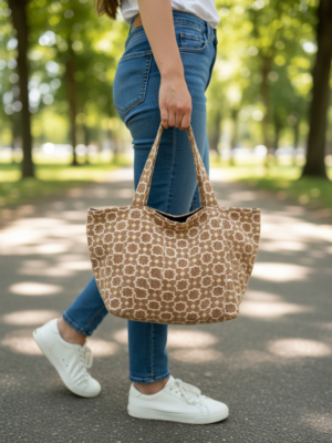 Sac Fourre-Tout "Zellige" en Velours Tendance
