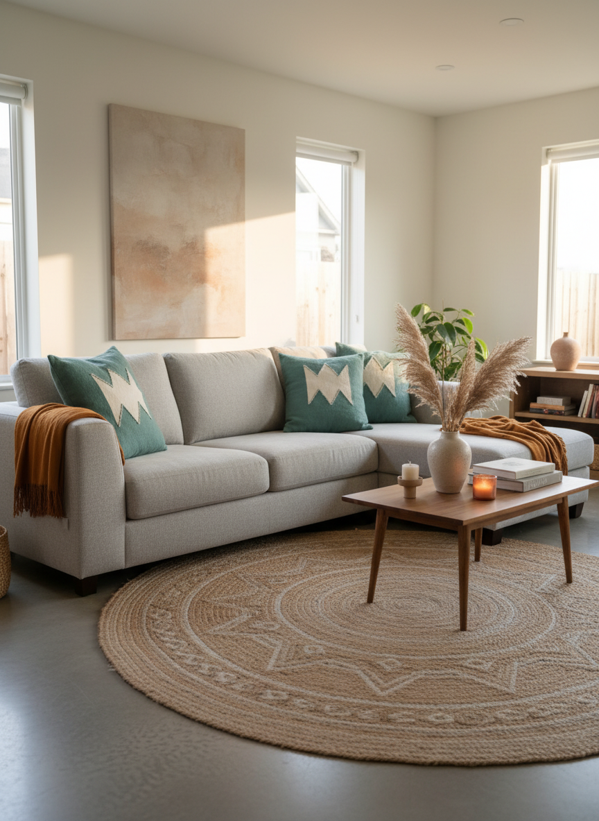 Housse de coussin en laine bleu clair – Image 4