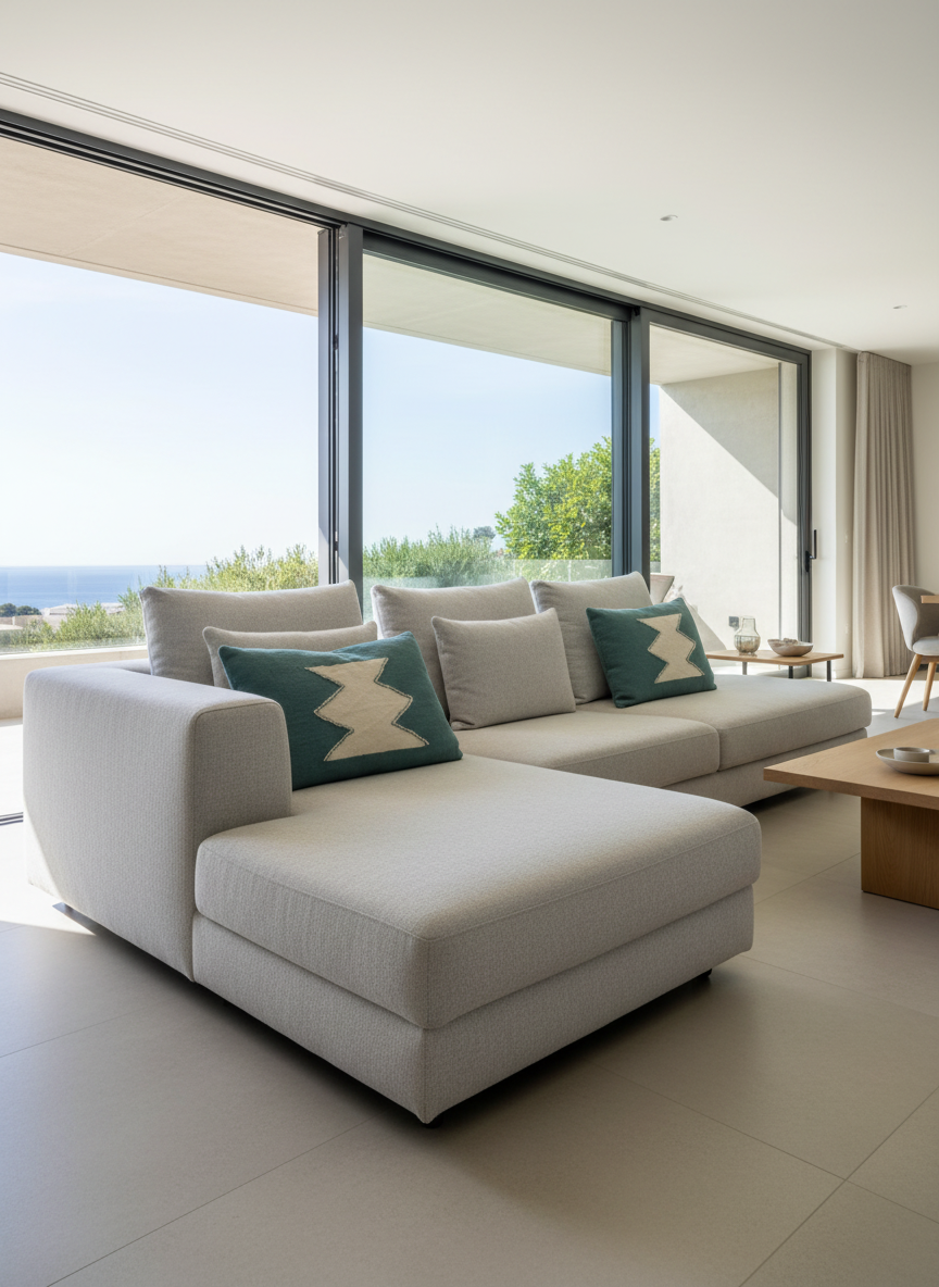 Housse de coussin en laine bleu clair – Image 3