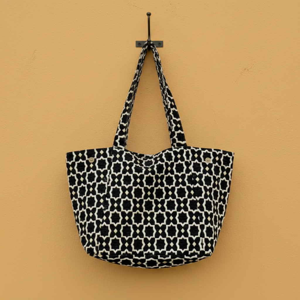 Sac Fourre-Tout "Zellige" en Velours Tendance – Image 3